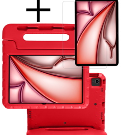 NoXx NoXx iPad Air 6 (11 inch) Kinderhoes Met Screenprotector - Rood