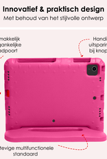 NoXx Hoesje Geschikt voor iPad Air 6 (11 inch) Hoesje Kinderhoes Shockproof Hoes Kids Case Met Screenprotector - Roze