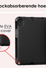 NoXx Hoesje Geschikt voor iPad Air 6 (11 inch) Hoesje Kinderhoes Shockproof Hoes Kids Case Met Screenprotector - Zwart