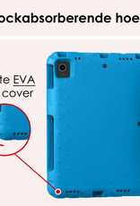 NoXx Hoesje Geschikt voor iPad Air 6 (11 inch) Hoesje Kinderhoes Shockproof Hoes Kids Case Met 2x Screenprotector - Blauw