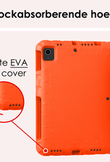 NoXx Hoesje Geschikt voor iPad Air 6 (11 inch) Hoesje Kinderhoes Shockproof Hoes Kids Case Met 2x Screenprotector - Oranje
