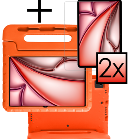 NoXx NoXx iPad Air 6 (11 inch) Kinderhoes Met 2x Screenprotector - Oranje