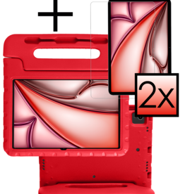 NoXx NoXx iPad Air 6 (11 inch) Kinderhoes Met 2x Screenprotector - Rood