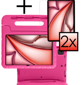 NoXx NoXx iPad Air 6 (11 inch) Kinderhoes Met 2x Screenprotector - Roze