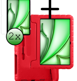 BASEY. BASEY. iPad Air 6 (11 inch) Kinderhoes Met 2x Screenprotector - Rood