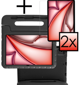 NoXx NoXx iPad Air 6 (11 inch) Kinderhoes Met 2x Screenprotector - Zwart