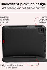 NoXx Hoesje Geschikt voor iPad Air 6 (11 inch) Hoesje Kinderhoes Shockproof Hoes Kids Case Met 2x Screenprotector - Zwart