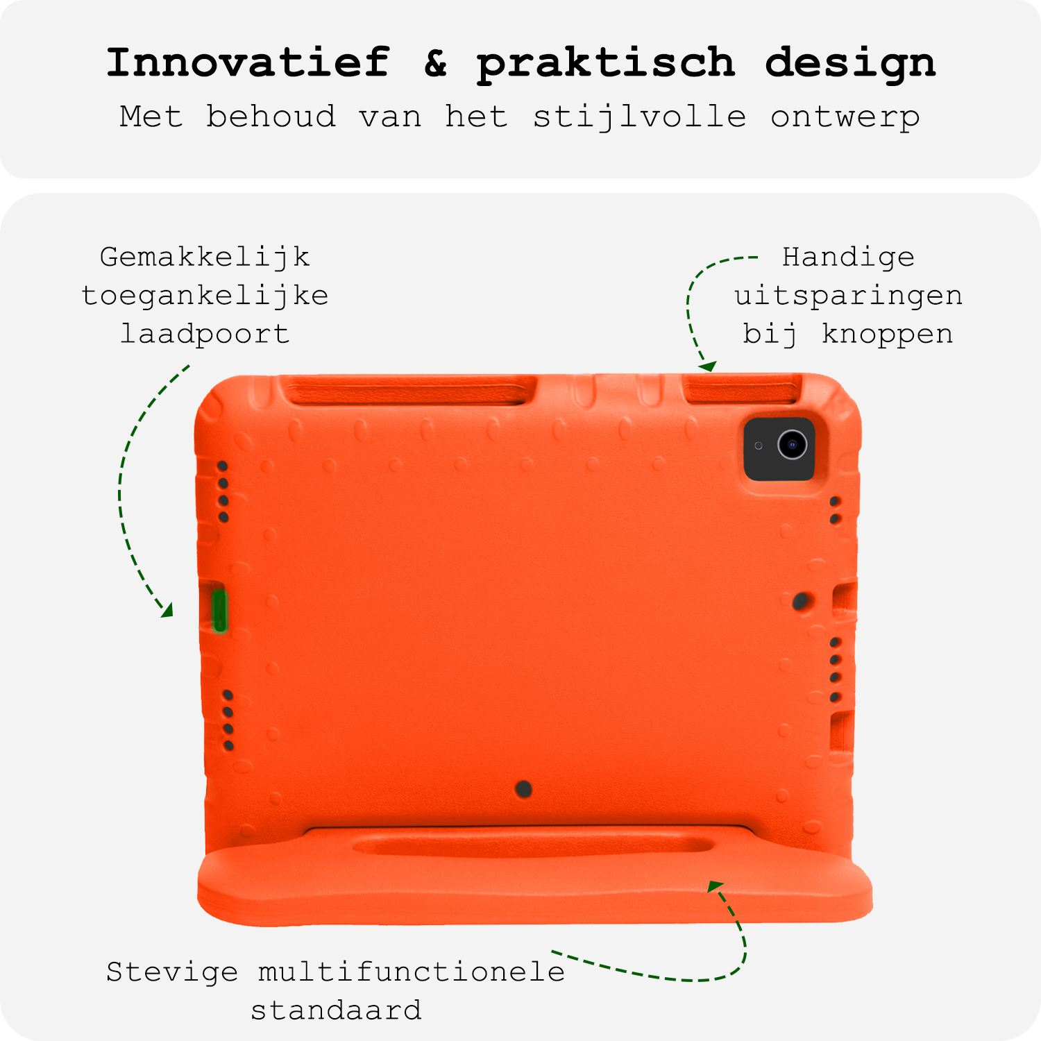 BASEY. Hoesje Geschikt voor iPad Air 6 (11 inch) Hoesje Kinder Hoes Shockproof Kinderhoes Met 2x Screenprotector - Kindvriendelijk Hoesje Geschikt voor iPad Air 2024 (11 inch) Hoes Kids Case - Oranje