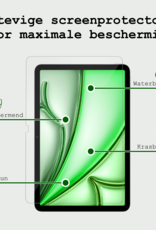 BASEY. Hoesje Geschikt voor iPad Air 6 (11 inch) Hoesje Kinder Hoes Shockproof Kinderhoes Met 2x Screenprotector - Kindvriendelijk Hoesje Geschikt voor iPad Air 2024 (11 inch) Hoes Kids Case - Groen