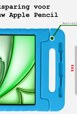 BASEY. Hoesje Geschikt voor iPad Air 6 (11 inch) Hoesje Kinder Hoes Shockproof Kinderhoes - Kindvriendelijk Hoesje Geschikt voor iPad Air 2024 (11 inch) Hoes Kids Case - Blauw