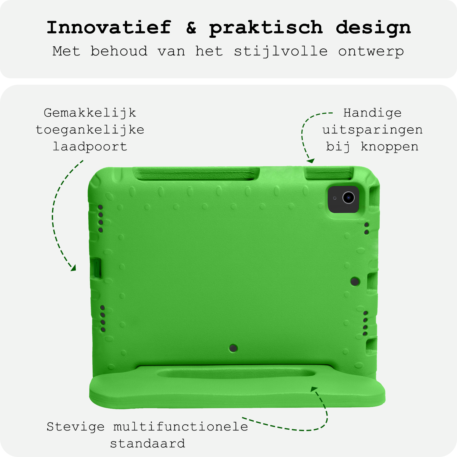 BASEY. Hoesje Geschikt voor iPad Air 6 (11 inch) Hoesje Kinder Hoes Shockproof Kinderhoes - Kindvriendelijk Hoesje Geschikt voor iPad Air 2024 (11 inch) Hoes Kids Case - Groen