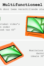 BASEY. Hoesje Geschikt voor iPad Air 6 (11 inch) Hoesje Kinder Hoes Shockproof Kinderhoes - Kindvriendelijk Hoesje Geschikt voor iPad Air 2024 (11 inch) Hoes Kids Case - Oranje