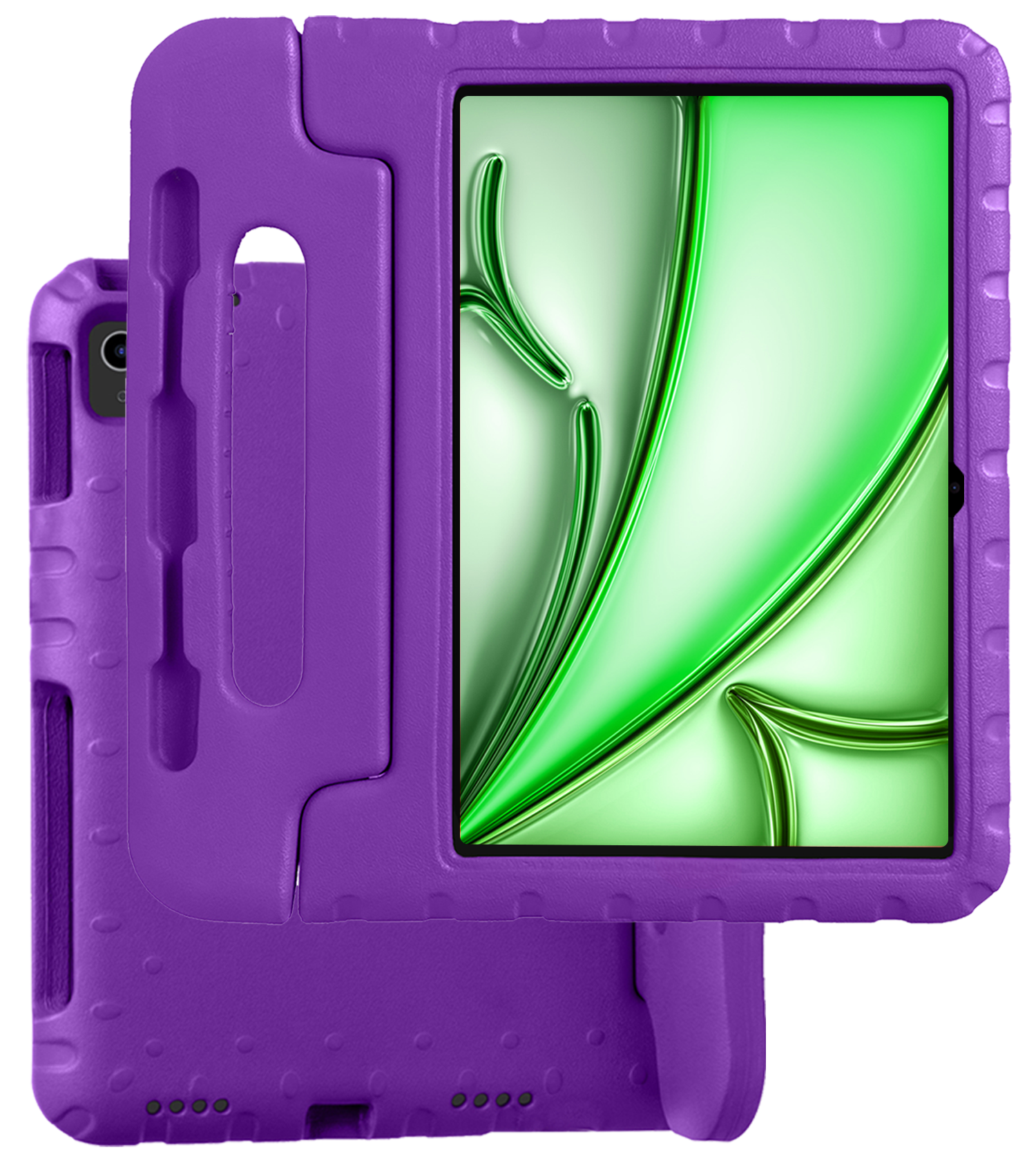 BASEY. Hoesje Geschikt voor iPad Air 6 (11 inch) Hoesje Kinder Hoes Shockproof Kinderhoes - Kindvriendelijk Hoesje Geschikt voor iPad Air 2024 (11 inch) Hoes Kids Case - Paars