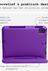 BASEY. Hoesje Geschikt voor iPad Air 6 (11 inch) Hoesje Kinder Hoes Shockproof Kinderhoes - Kindvriendelijk Hoesje Geschikt voor iPad Air 2024 (11 inch) Hoes Kids Case - Paars