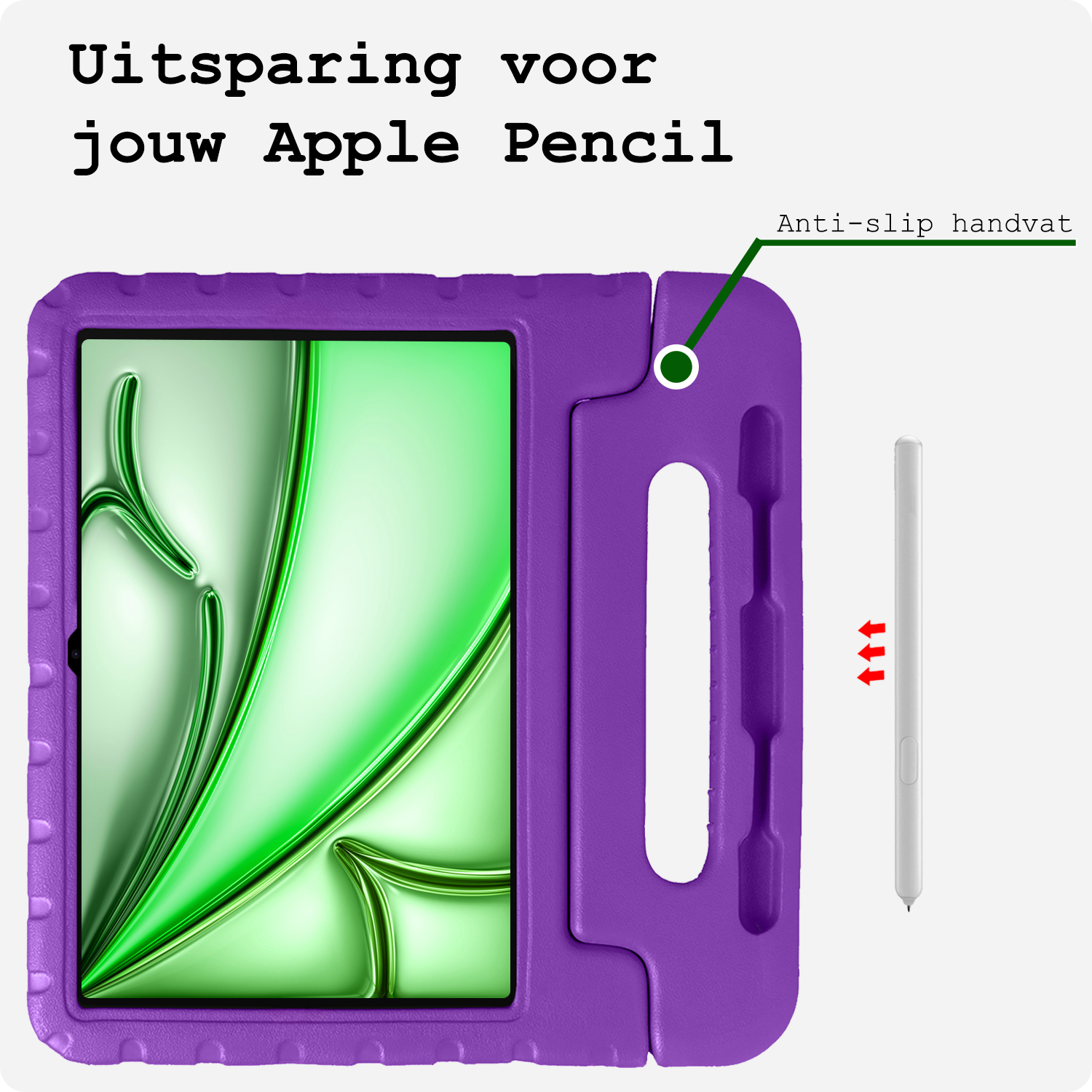 BASEY. Hoesje Geschikt voor iPad Air 6 (11 inch) Hoesje Kinder Hoes Shockproof Kinderhoes - Kindvriendelijk Hoesje Geschikt voor iPad Air 2024 (11 inch) Hoes Kids Case - Paars