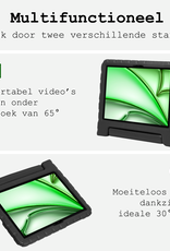 BASEY. Hoesje Geschikt voor iPad Air 6 (11 inch) Hoesje Kinder Hoes Shockproof Kinderhoes Met Screenprotector - Kindvriendelijk Hoesje Geschikt voor iPad Air 2024 (11 inch) Hoes Kids Case - Zwart