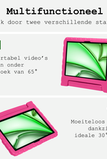 BASEY. Hoesje Geschikt voor iPad Air 6 (11 inch) Hoesje Kinder Hoes Shockproof Kinderhoes Met Screenprotector - Kindvriendelijk Hoesje Geschikt voor iPad Air 2024 (11 inch) Hoes Kids Case - Roze
