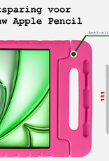 BASEY. Hoesje Geschikt voor iPad Air 6 (11 inch) Hoesje Kinder Hoes Shockproof Kinderhoes - Kindvriendelijk Hoesje Geschikt voor iPad Air 2024 (11 inch) Hoes Kids Case - Roze