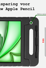 BASEY. Hoesje Geschikt voor iPad Air 6 (11 inch) Hoesje Kinder Hoes Shockproof Kinderhoes - Kindvriendelijk Hoesje Geschikt voor iPad Air 2024 (11 inch) Hoes Kids Case - Zwart