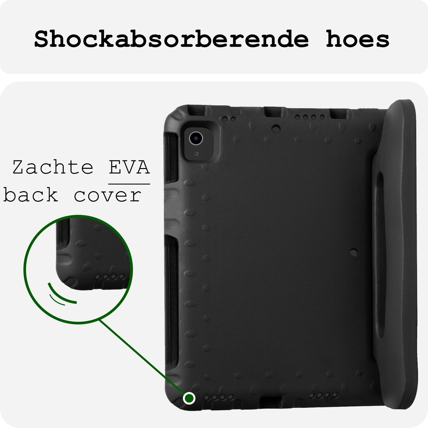 BASEY. Hoesje Geschikt voor iPad Air 6 (11 inch) Hoesje Kinder Hoes Shockproof Kinderhoes - Kindvriendelijk Hoesje Geschikt voor iPad Air 2024 (11 inch) Hoes Kids Case - Zwart