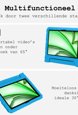 BASEY. Hoesje Geschikt voor iPad Air 6 (11 inch) Hoesje Kinder Hoes Shockproof Kinderhoes Met Screenprotector - Kindvriendelijk Hoesje Geschikt voor iPad Air 2024 (11 inch) Hoes Kids Case - Blauw