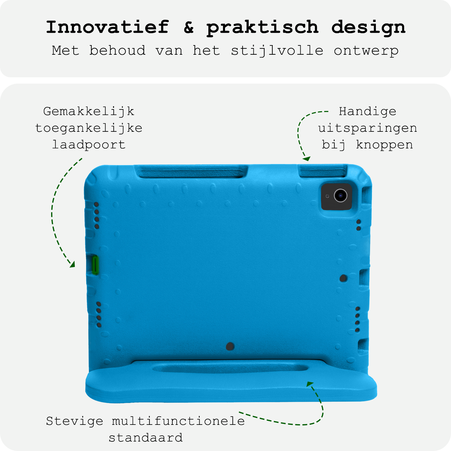 BASEY. Hoesje Geschikt voor iPad Air 6 (11 inch) Hoesje Kinder Hoes Shockproof Kinderhoes Met Screenprotector - Kindvriendelijk Hoesje Geschikt voor iPad Air 2024 (11 inch) Hoes Kids Case - Blauw