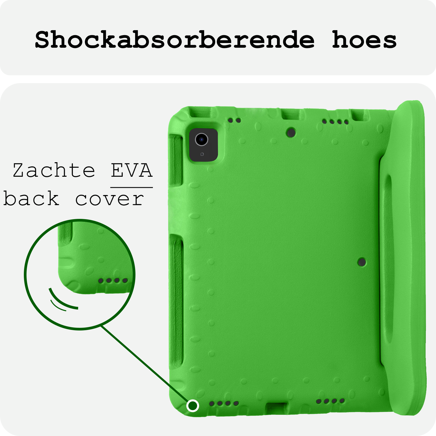 BASEY. Hoesje Geschikt voor iPad Air 6 (11 inch) Hoesje Kinder Hoes Shockproof Kinderhoes Met Screenprotector - Kindvriendelijk Hoesje Geschikt voor iPad Air 2024 (11 inch) Hoes Kids Case - Groen