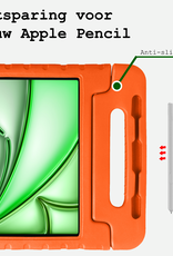 BASEY. Hoesje Geschikt voor iPad Air 6 (11 inch) Hoesje Kinder Hoes Shockproof Kinderhoes Met Screenprotector - Kindvriendelijk Hoesje Geschikt voor iPad Air 2024 (11 inch) Hoes Kids Case - Oranje