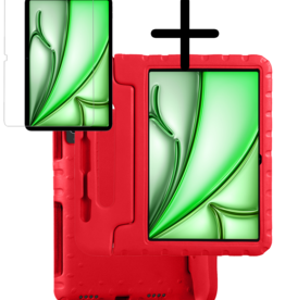 BASEY. BASEY. iPad Air 6 (11 inch) Kinderhoes Met Screenprotector - Rood