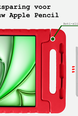 BASEY. Hoesje Geschikt voor iPad Air 6 (11 inch) Hoesje Kinder Hoes Shockproof Kinderhoes Met Screenprotector - Kindvriendelijk Hoesje Geschikt voor iPad Air 2024 (11 inch) Hoes Kids Case - Rood