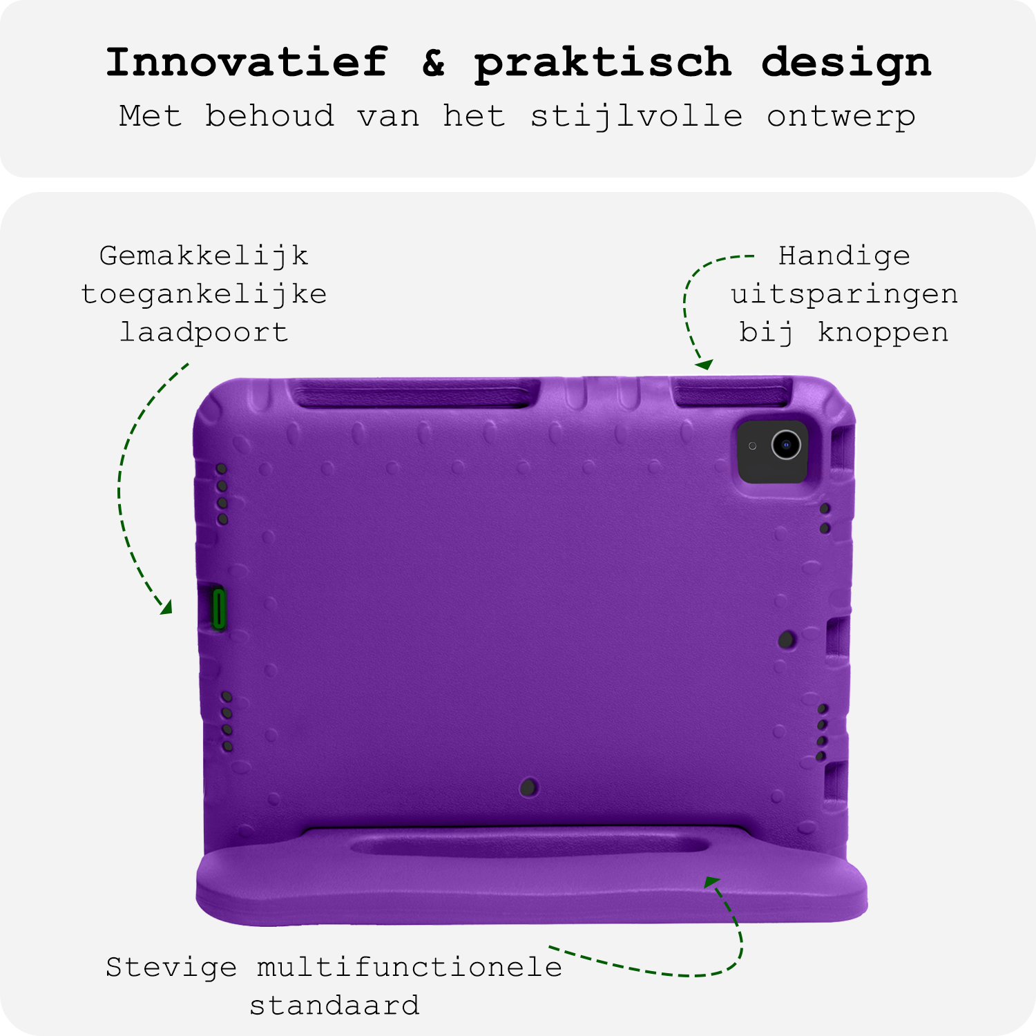 BASEY. Hoesje Geschikt voor iPad Air 6 (11 inch) Hoesje Kinder Hoes Shockproof Kinderhoes Met Screenprotector - Kindvriendelijk Hoesje Geschikt voor iPad Air 2024 (11 inch) Hoes Kids Case - Paars