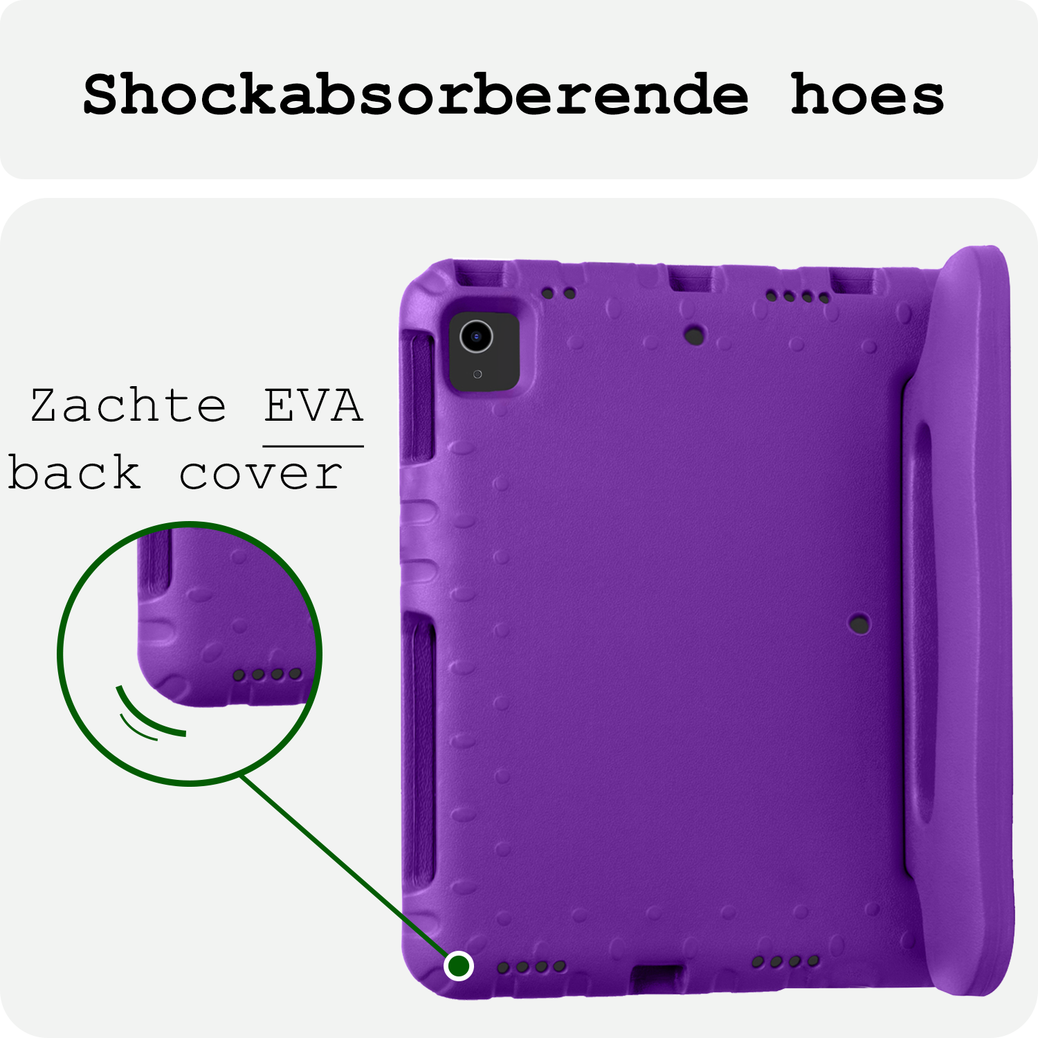 BASEY. Hoesje Geschikt voor iPad Air 6 (11 inch) Hoesje Kinder Hoes Shockproof Kinderhoes Met Screenprotector - Kindvriendelijk Hoesje Geschikt voor iPad Air 2024 (11 inch) Hoes Kids Case - Paars