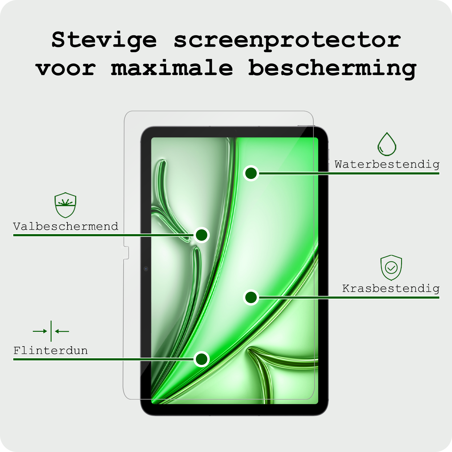 BASEY. Hoesje Geschikt voor iPad Air 6 (11 inch) Hoesje Kinder Hoes Shockproof Kinderhoes Met Screenprotector - Kindvriendelijk Hoesje Geschikt voor iPad Air 2024 (11 inch) Hoes Kids Case - Rood