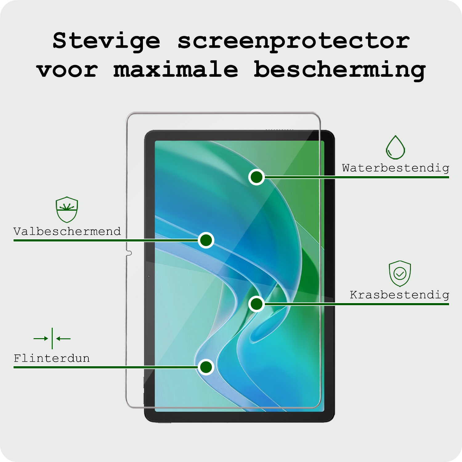 BASEY. Hoesje Geschikt voor Lenovo Tab M11 Hoes Case Tablet Hoesje Tri-fold Met Screenprotector - Hoes Geschikt voor Lenovo Tab M11 (11 inch) Hoesje Hard Cover Bookcase Hoes - Donkergroen