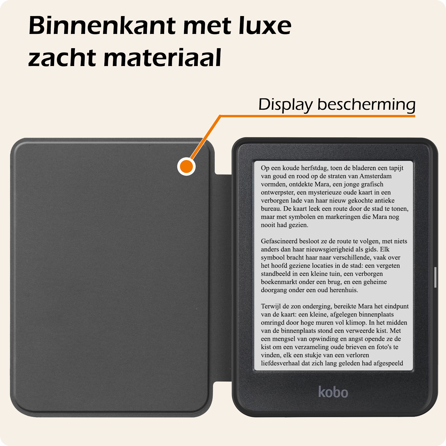 Nomfy Hoesje Geschikt voor Kobo Clara BW Hoes Book Case - Hoes Geschikt voor Kobo Clara BW Hoesje Book Cover - Zwart