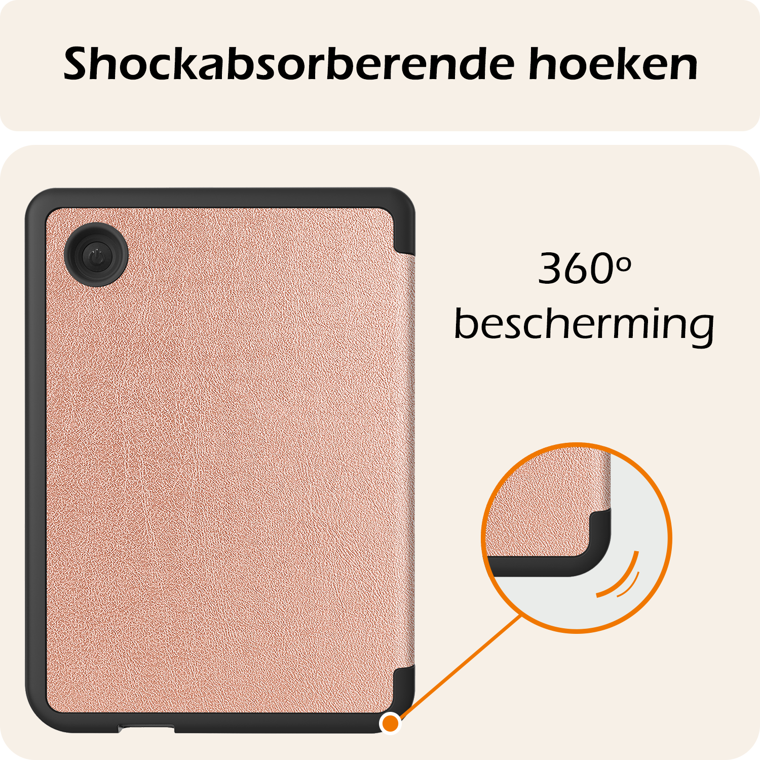 Nomfy Hoesje Geschikt voor Kobo Clara BW Hoes Book Case - Hoes Geschikt voor Kobo Clara BW Hoesje Book Cover - Rosé Goud
