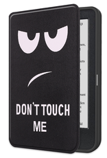 NoXx Hoes Geschikt voor Kobo Clara BW Hoesje Bookcase Cover Book Case Hoes Sleepcover - Don't Touch Me