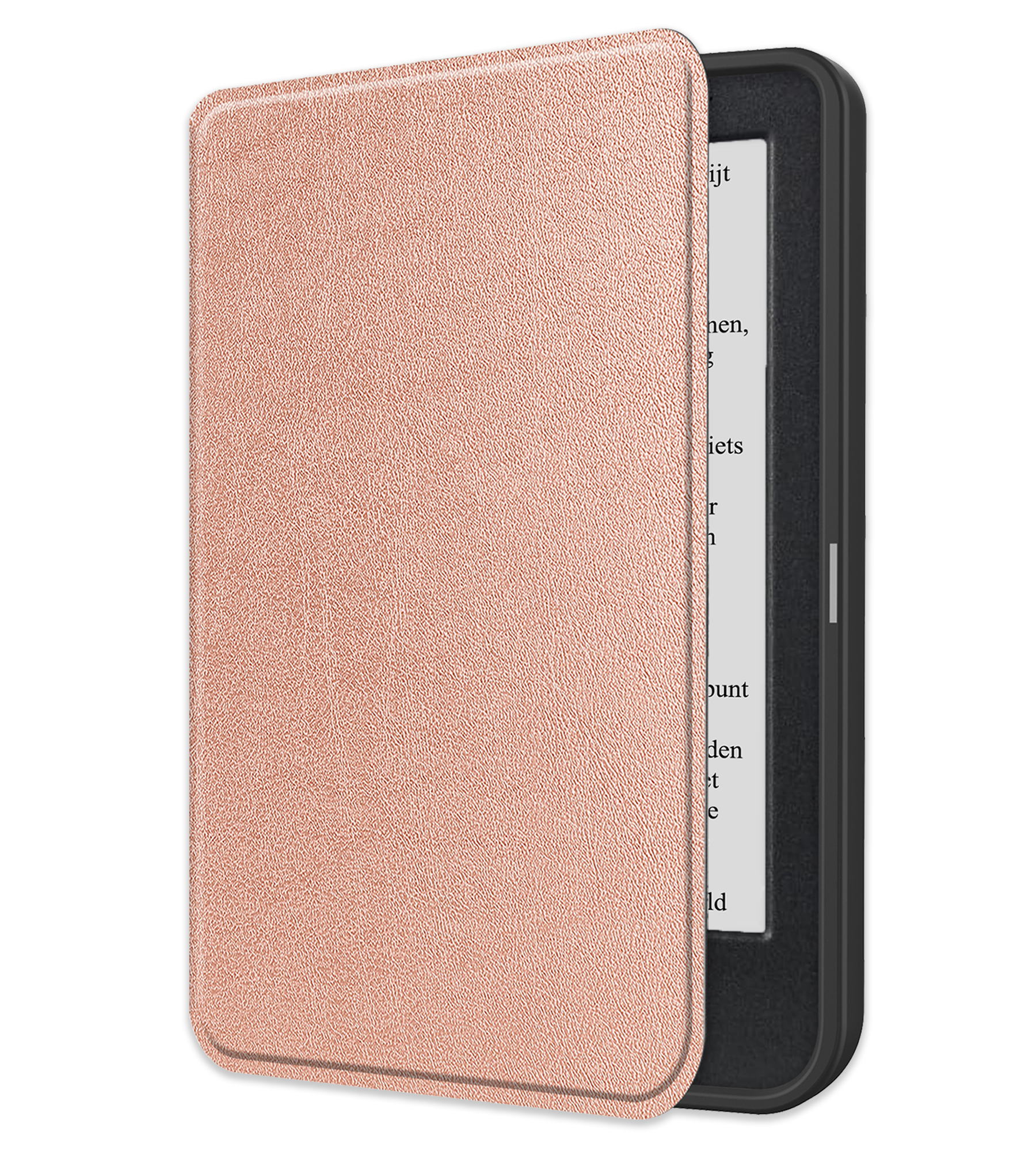 NoXx Hoes Geschikt voor Kobo Clara BW Hoesje Bookcase Cover Book Case Hoes Sleepcover - Rosé Goud