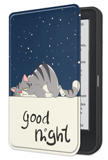 NoXx Hoes Geschikt voor Kobo Clara BW Hoesje Bookcase Cover Book Case Hoes Sleepcover - Kat