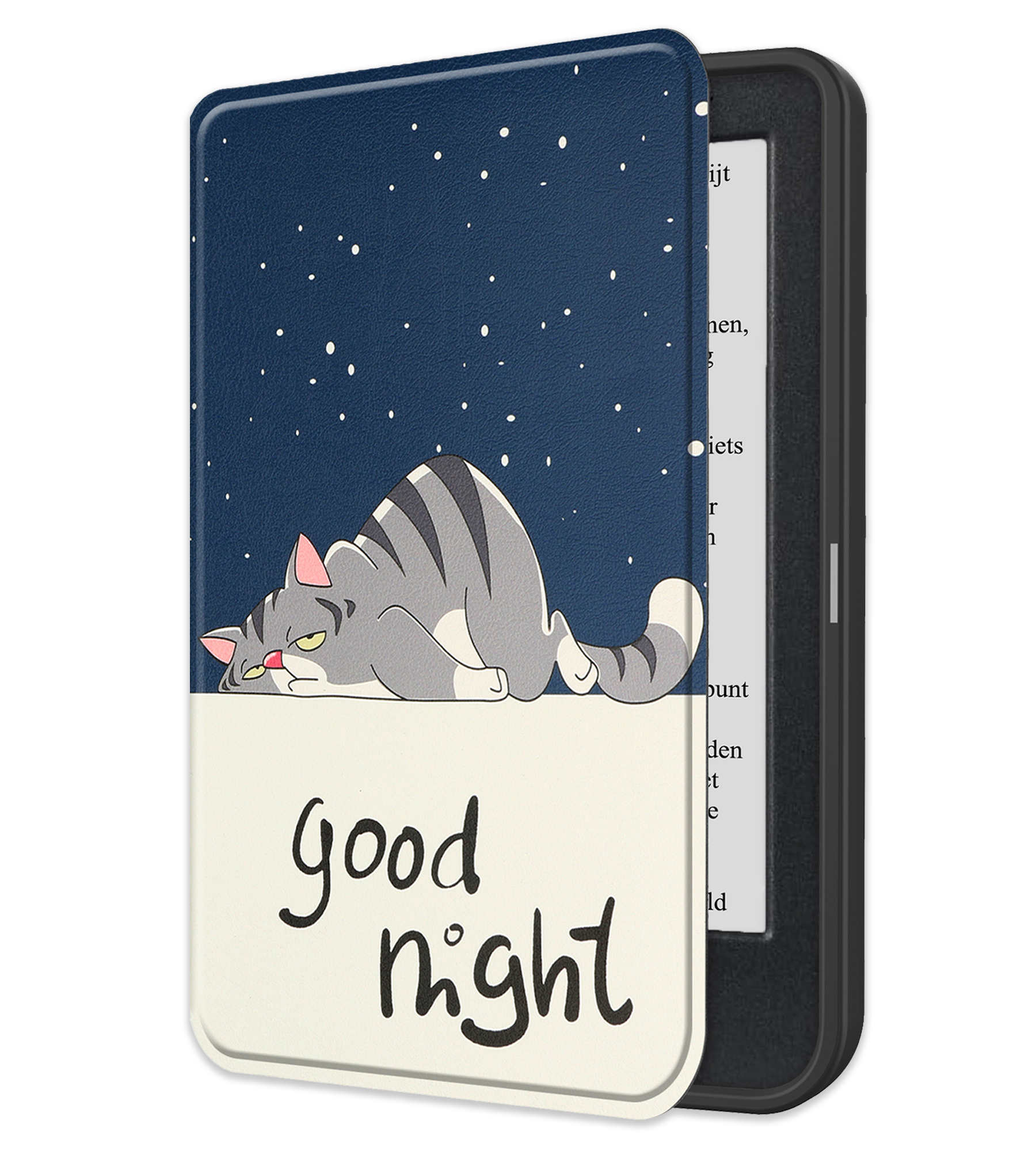 NoXx Hoes Geschikt voor Kobo Clara BW Hoesje Bookcase Cover Book Case Hoes Sleepcover - Kat
