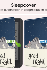 NoXx Hoes Geschikt voor Kobo Clara BW Hoesje Bookcase Cover Book Case Hoes Sleepcover - Kat