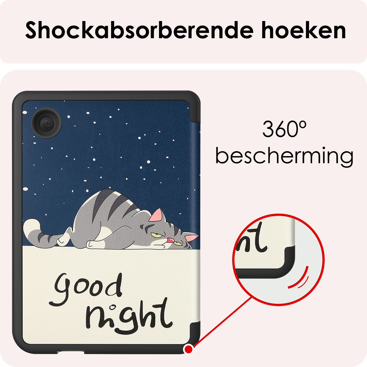 NoXx Hoes Geschikt voor Kobo Clara BW Hoesje Bookcase Cover Book Case Hoes Sleepcover - Kat