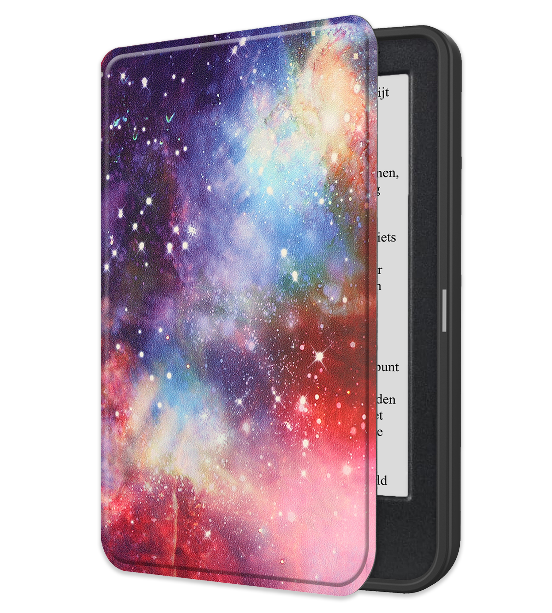 NoXx Hoes Geschikt voor Kobo Clara BW Hoesje Bookcase Cover Book Case Hoes Sleepcover - Galaxy