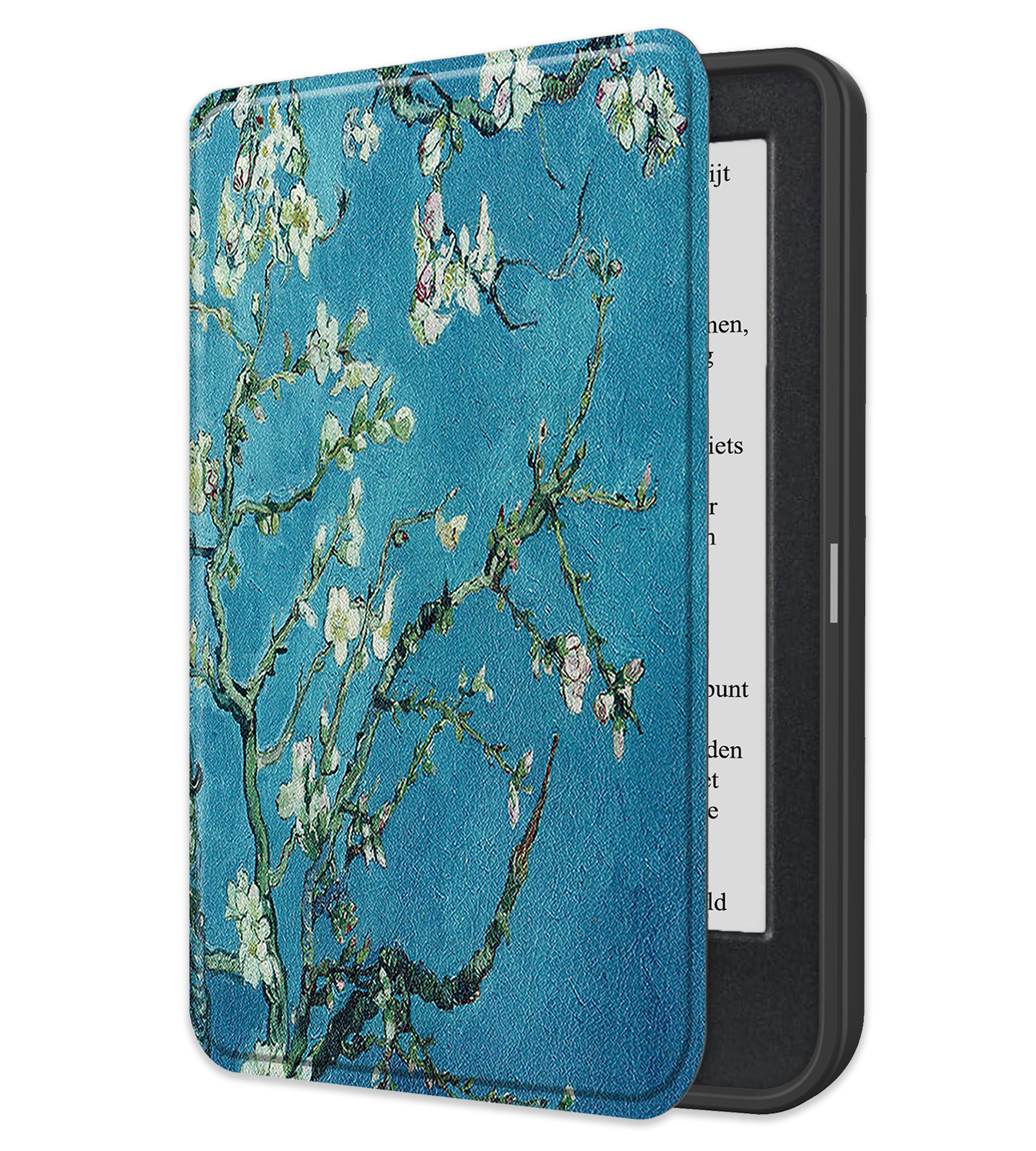 NoXx Hoes Geschikt voor Kobo Clara BW Hoesje Bookcase Cover Book Case Hoes Sleepcover - Bloesem