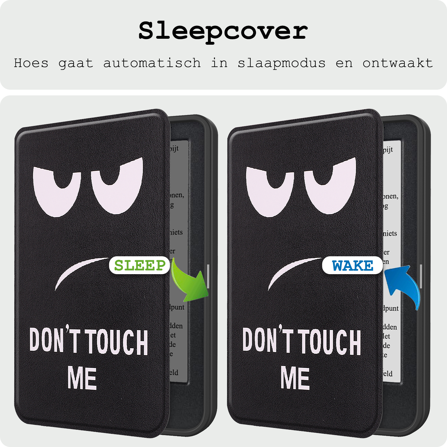 BASEY. Hoes Geschikt voor Kobo Clara BW Hoesje Bookcase Cover Hoes - Hoesje Geschikt voor Kobo Clara BW Hoes Cover Case - Don't Touch Me