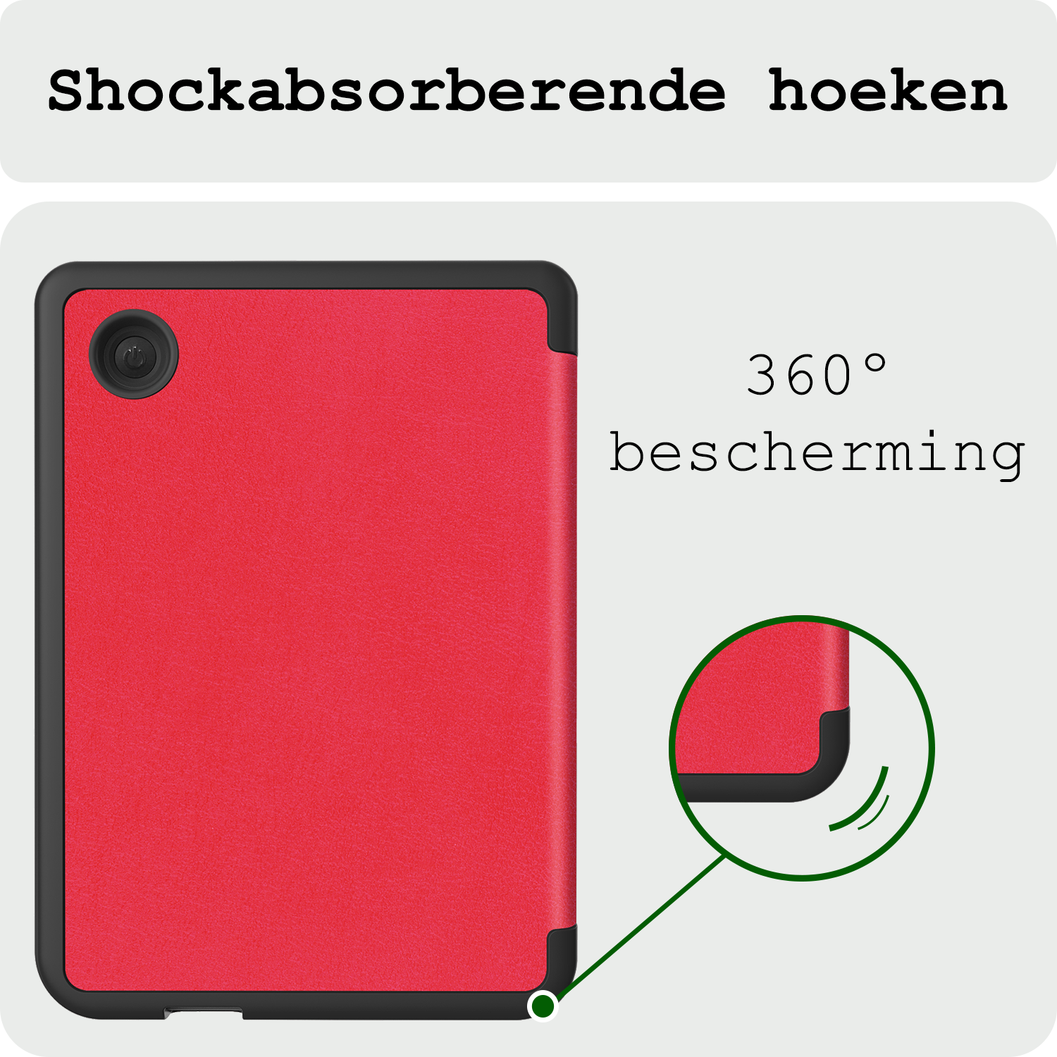 BASEY. Hoes Geschikt voor Kobo Clara BW Hoesje Bookcase Cover Hoes - Hoesje Geschikt voor Kobo Clara BW Hoes Cover Case - Rood