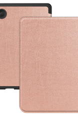 BASEY. Hoes Geschikt voor Kobo Clara BW Hoesje Bookcase Cover Hoes - Hoesje Geschikt voor Kobo Clara BW Hoes Cover Case - Rosé Goud