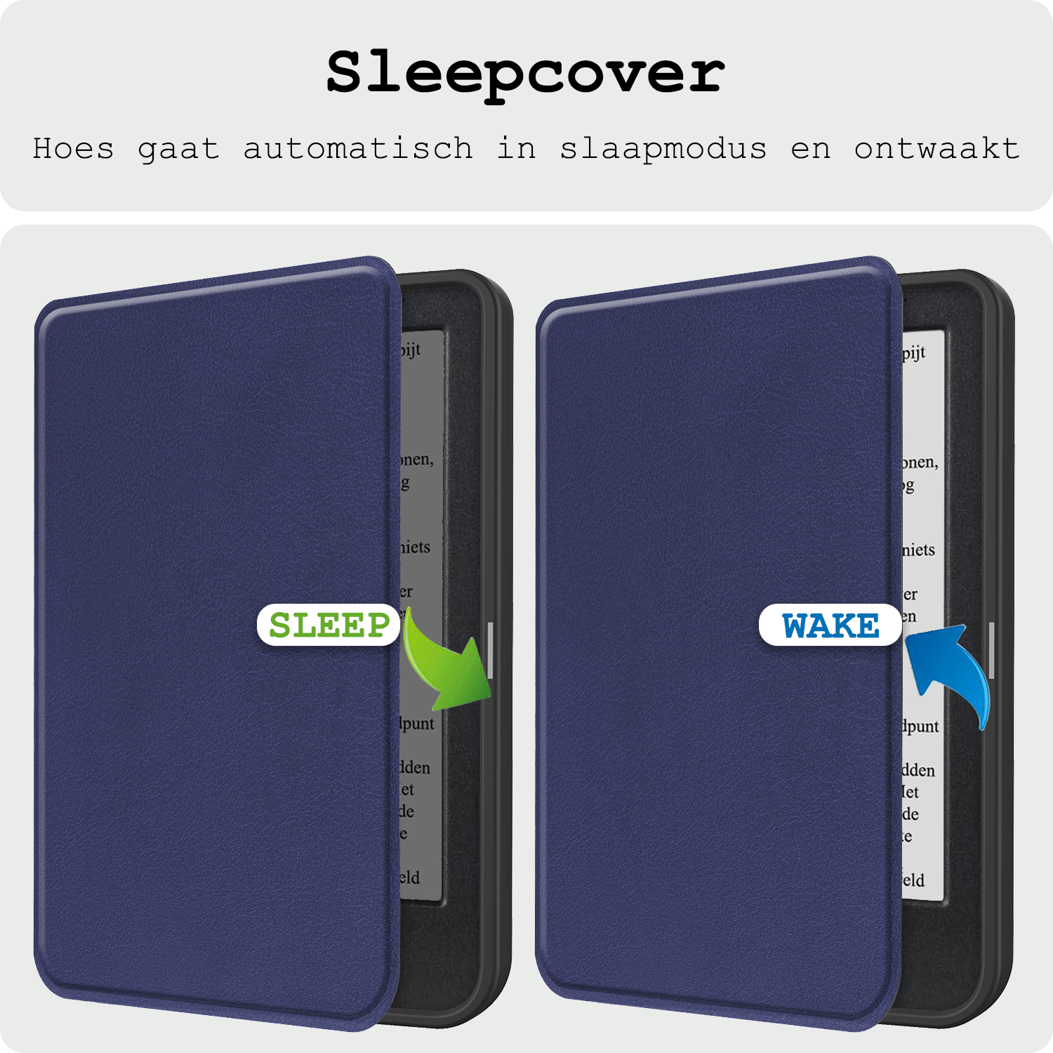 BASEY. Hoes Geschikt voor Kobo Clara BW Hoesje Bookcase Cover Hoes - Hoesje Geschikt voor Kobo Clara BW Hoes Cover Case - Donkerblauw