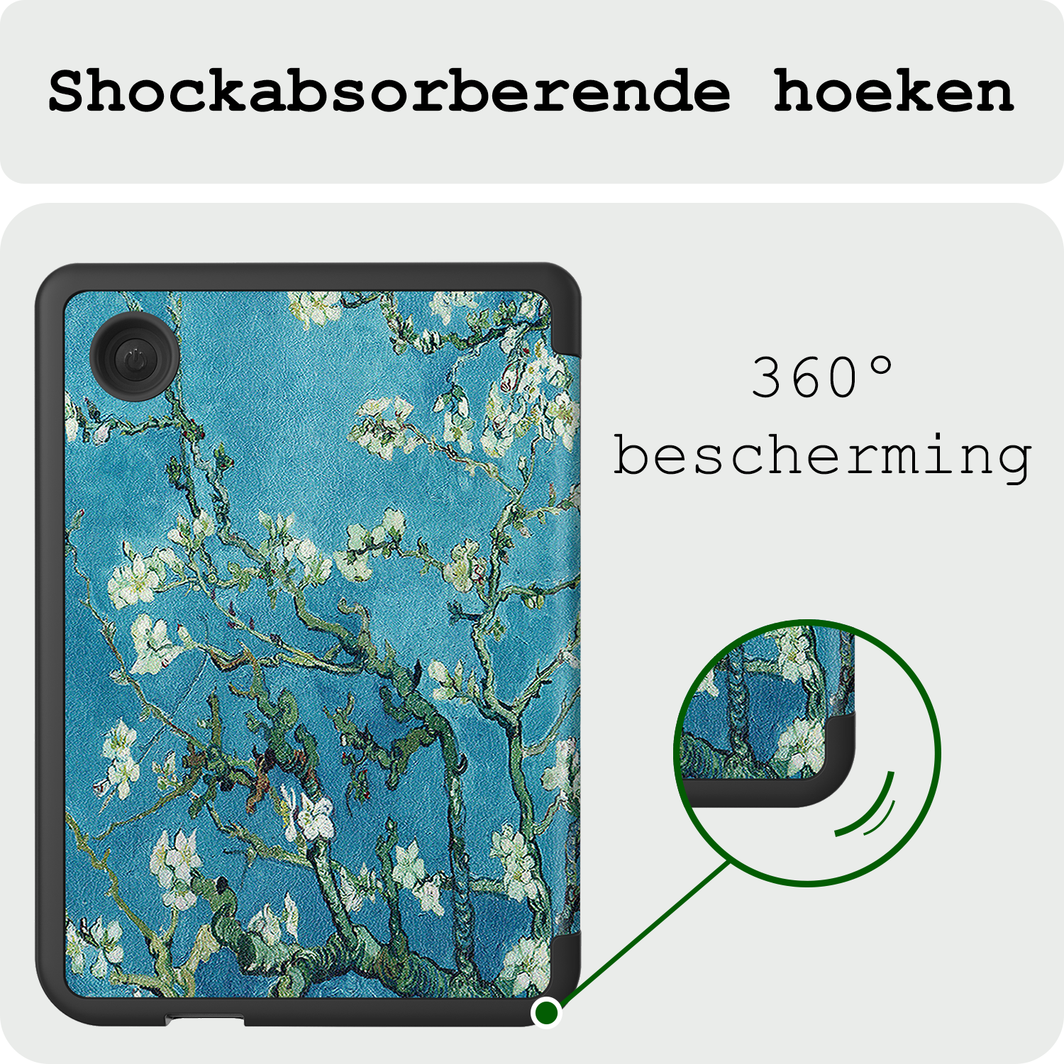 BASEY. Hoes Geschikt voor Kobo Clara Colour Hoesje Bookcase Cover Hoes - Hoesje Geschikt voor Kobo Clara Colour Hoes Cover Case - Bloesem