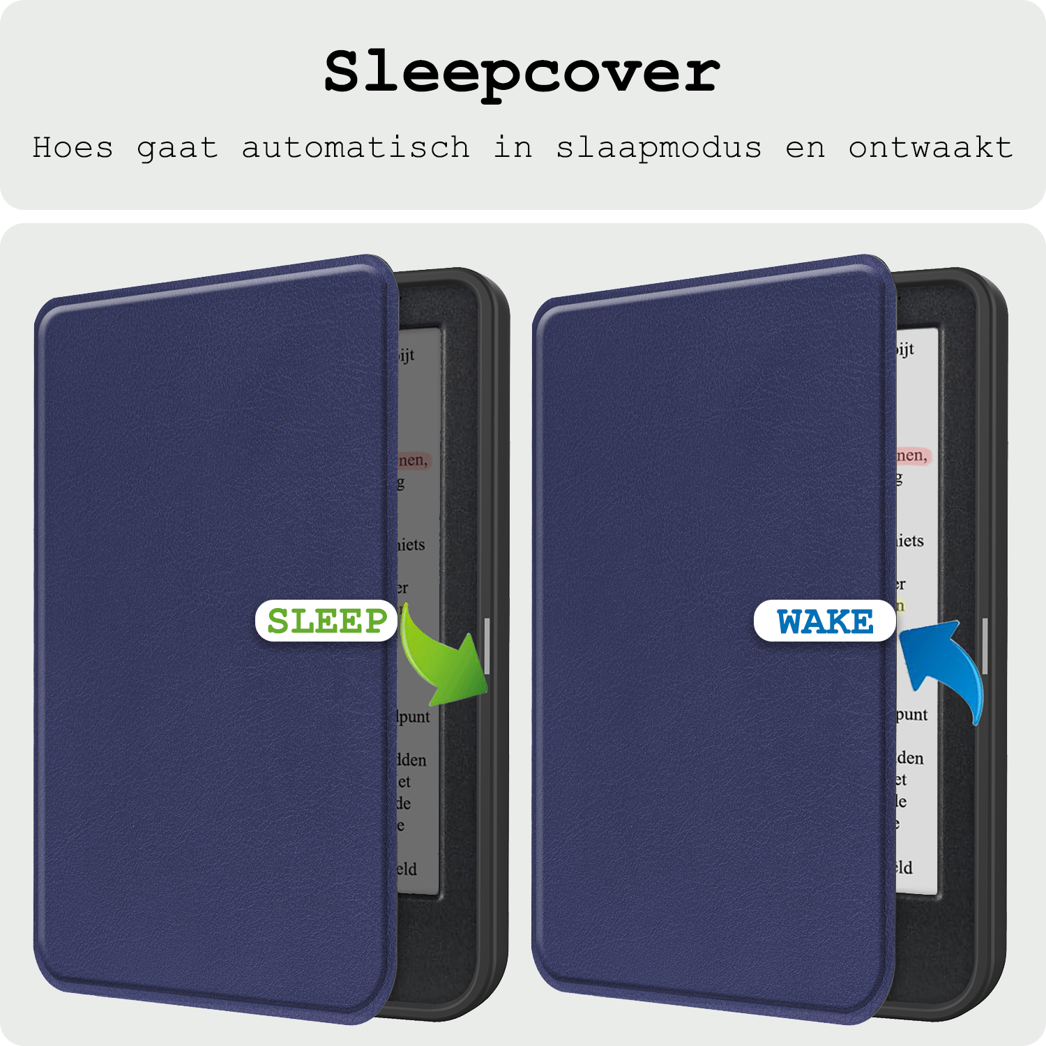 BASEY. Hoes Geschikt voor Kobo Clara Colour Hoesje Bookcase Cover Hoes - Hoesje Geschikt voor Kobo Clara Colour Hoes Cover Case - Donkerblauw